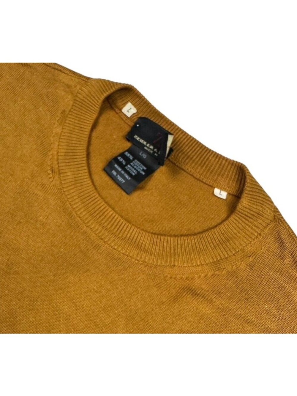 Zeideler & Zeidler Men's Cotton Blend S/S Sweater Brown • Italy • Large